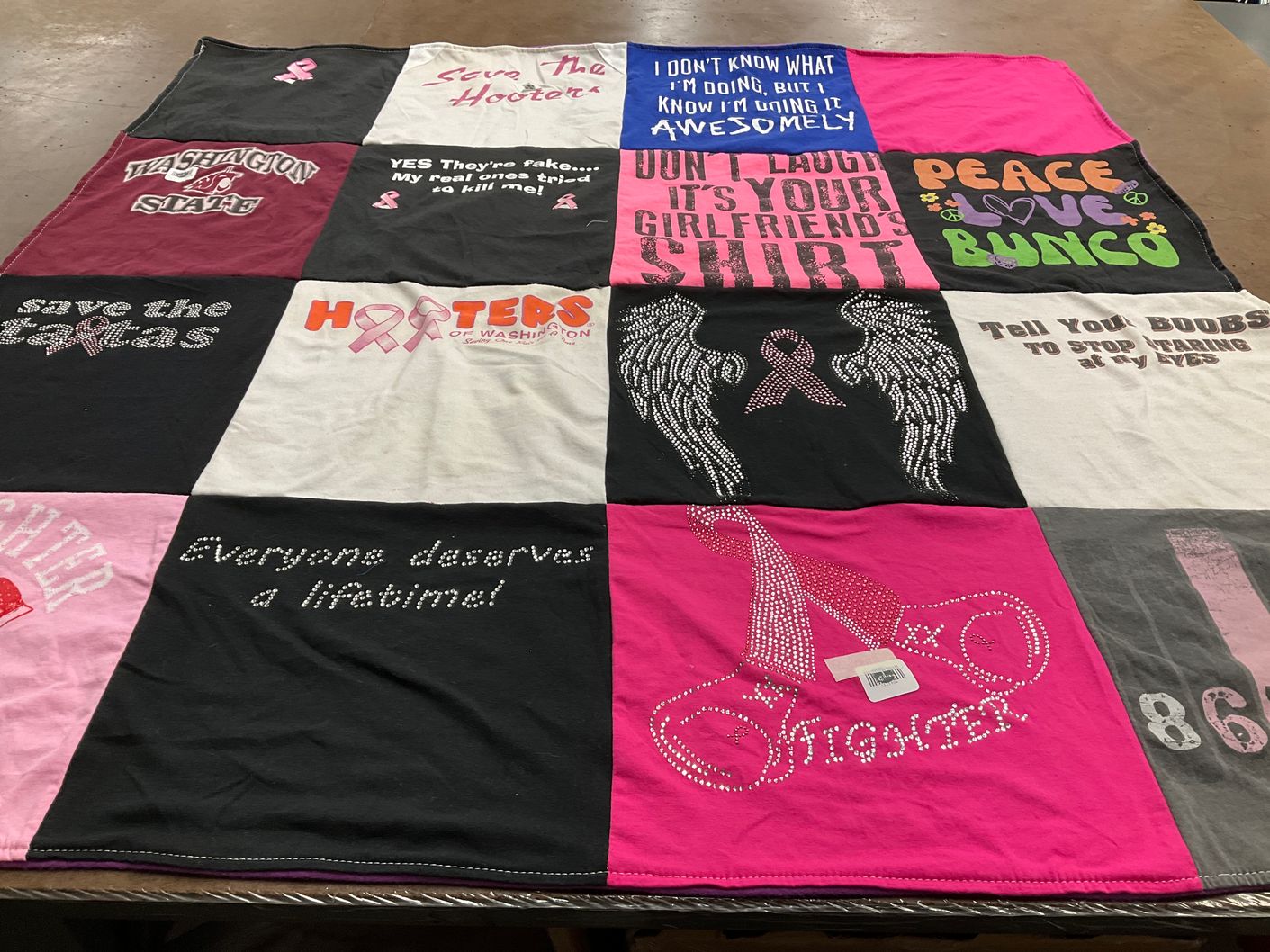T-shirt quilt from washington state university by Nanci from WA