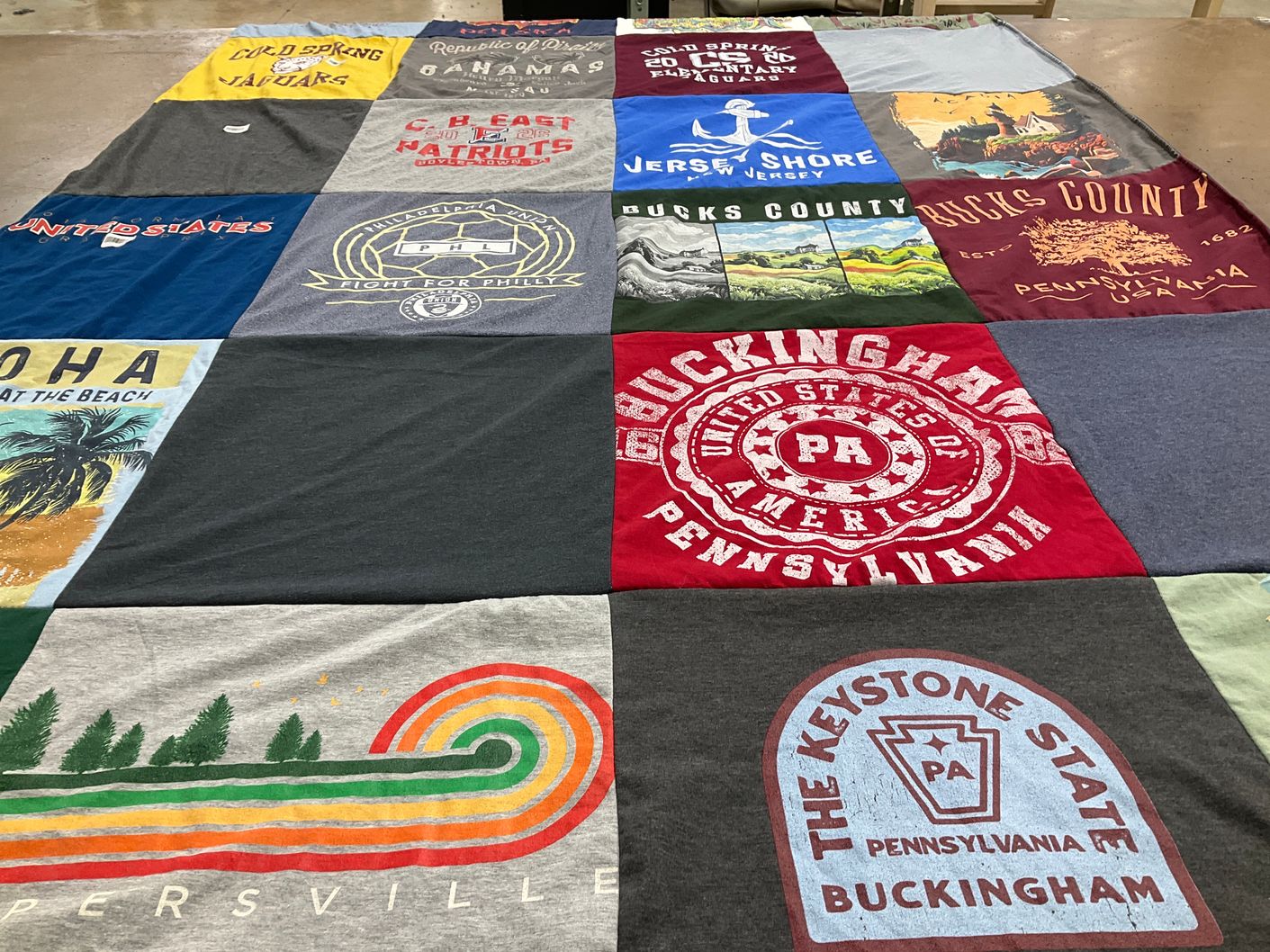T-shirt quilt featuring philadelphia patriots by Adriana from PA