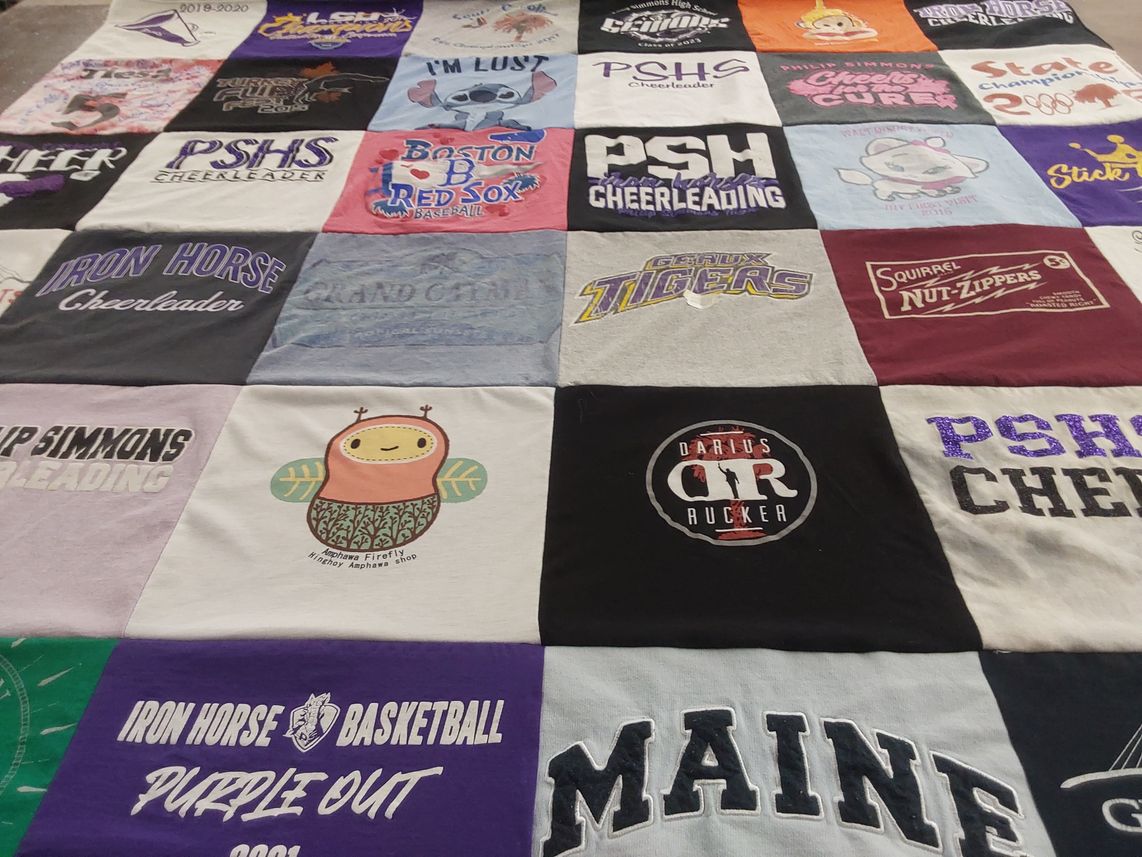 T-shirt quilt featuring iron horse basketball, grand city tigers by Brent from SC