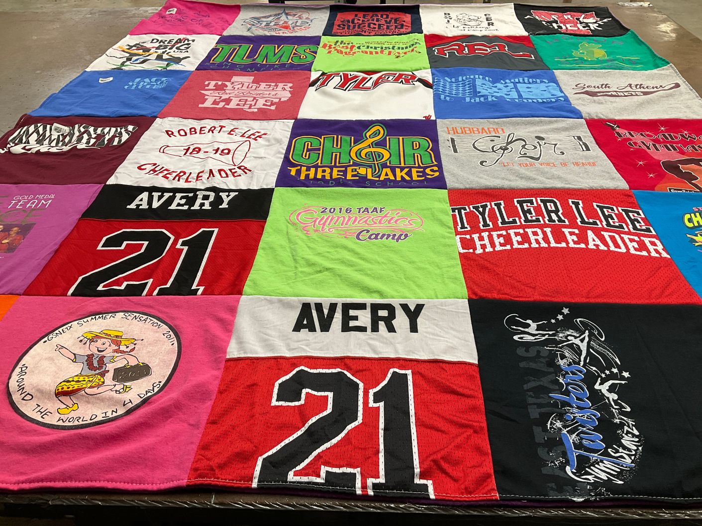 T-shirt quilt from tyler lee high school, robert e. lee high school by Melanie from TX