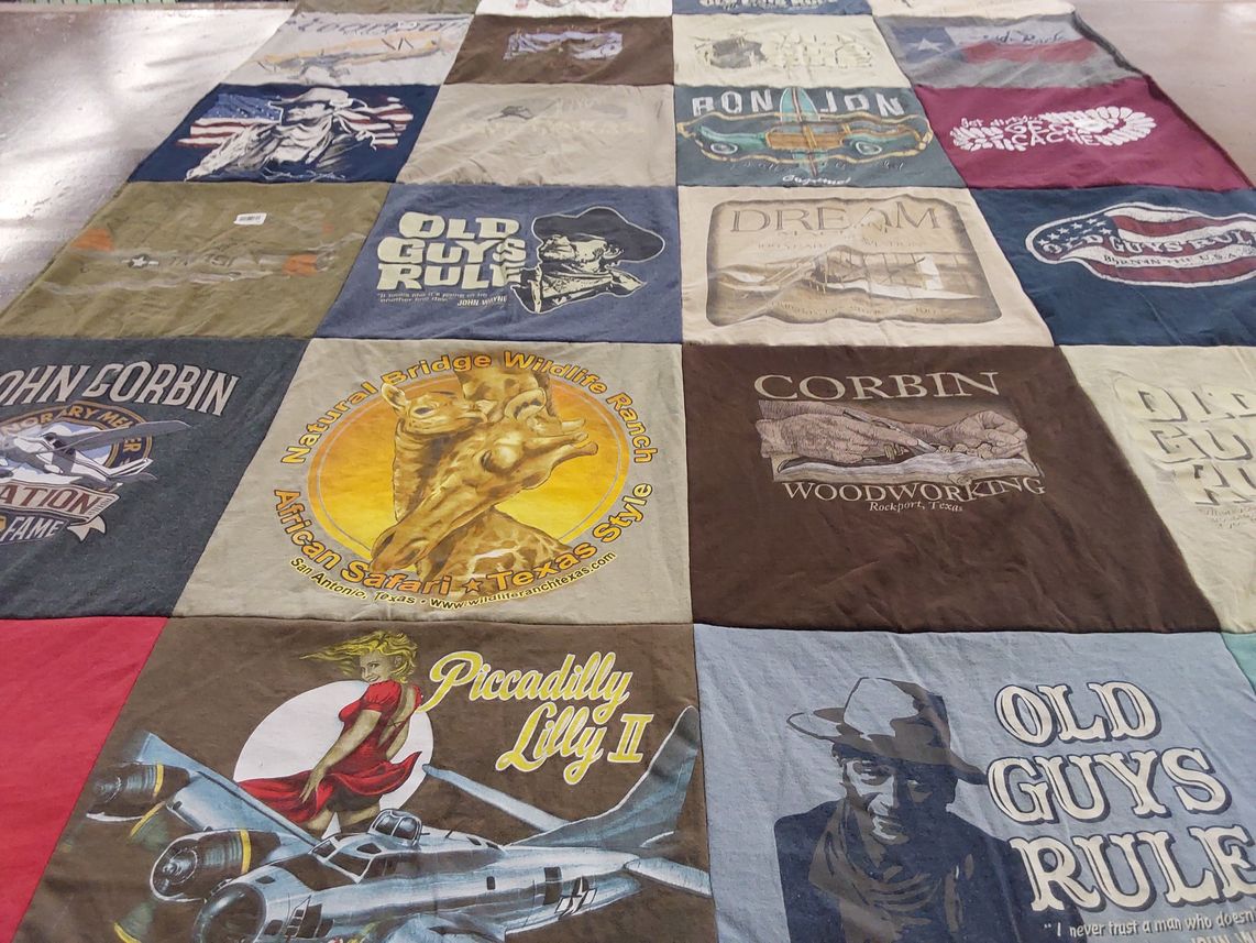 T-shirt quilt with wildlife, safari themes by Cynthia from TX