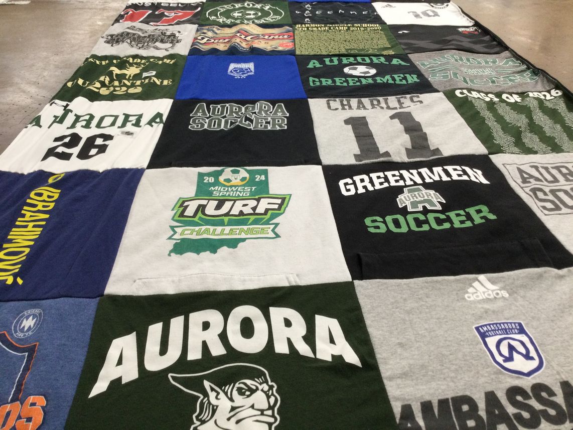 T-shirt quilt featuring aurora greenmen soccer by Jason from OH