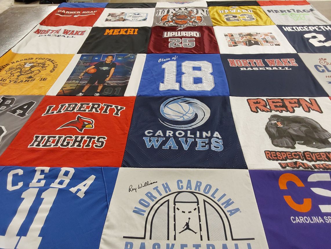T-shirt quilt featuring north carolina basketball team by Keiwanna from NC