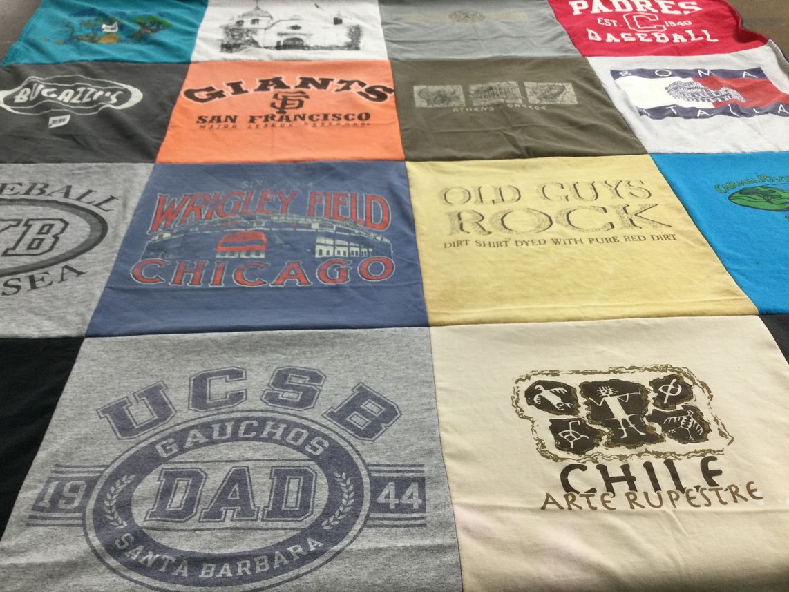 T-shirt quilt featuring san francisco giants, san diego padres by Mary from CA