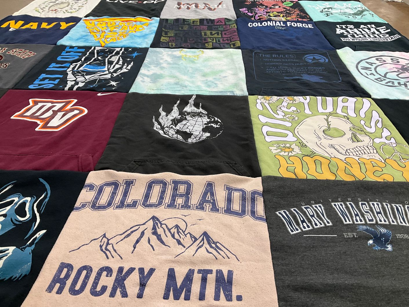 T-shirt quilt from university of mary washington by Tamara from VA