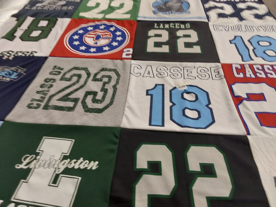 T-shirt quilt from livingston high school by Tiffany from NJ