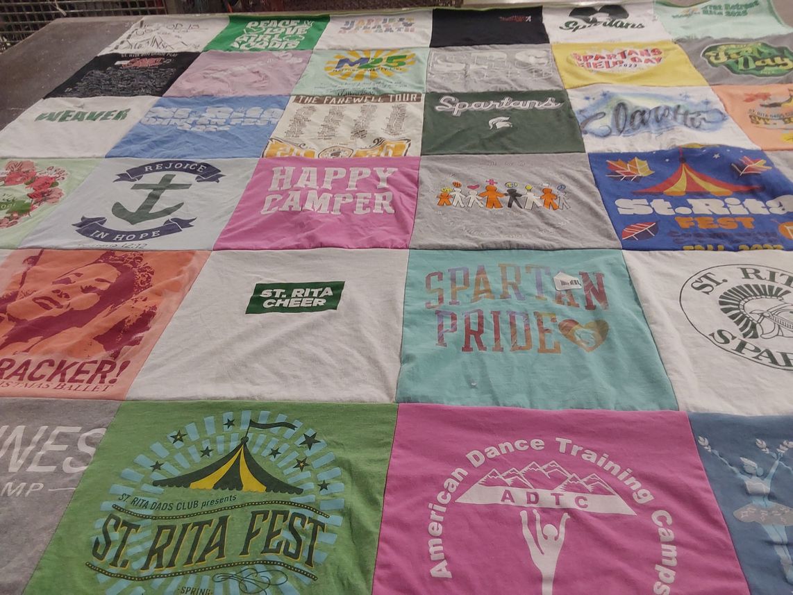 T-shirt quilt featuring spartans by Melissa from TX