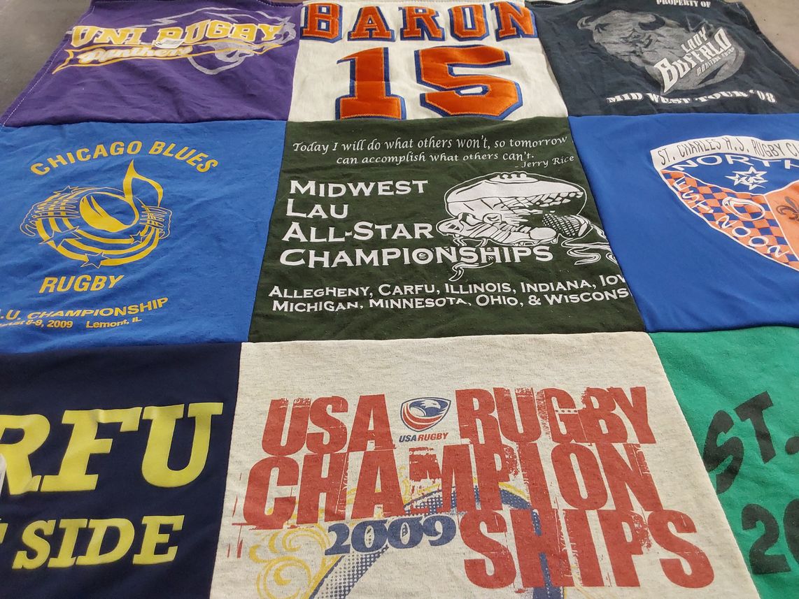 T-shirt quilt from university of northern iowa by Ethan from MO