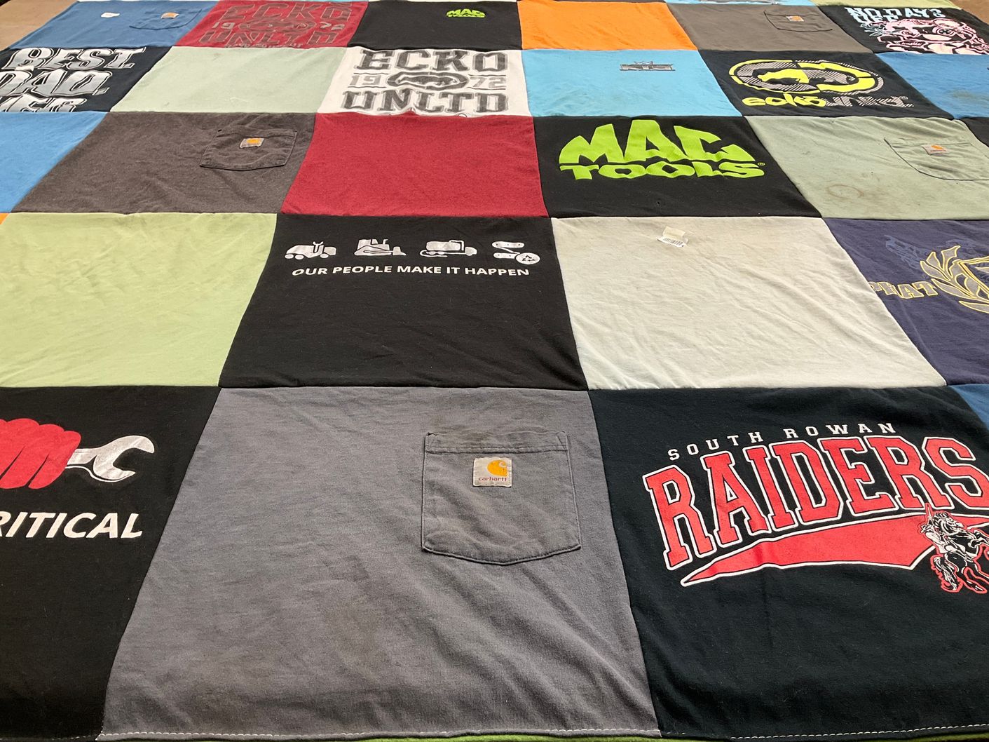T-shirt quilt featuring south rowan raiders by CORTINIE from NC