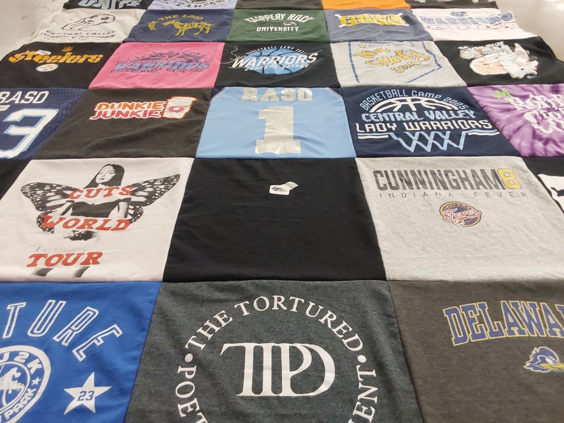 T-shirt quilt featuring indiana fever, central valley lady warriors by Mira from PA