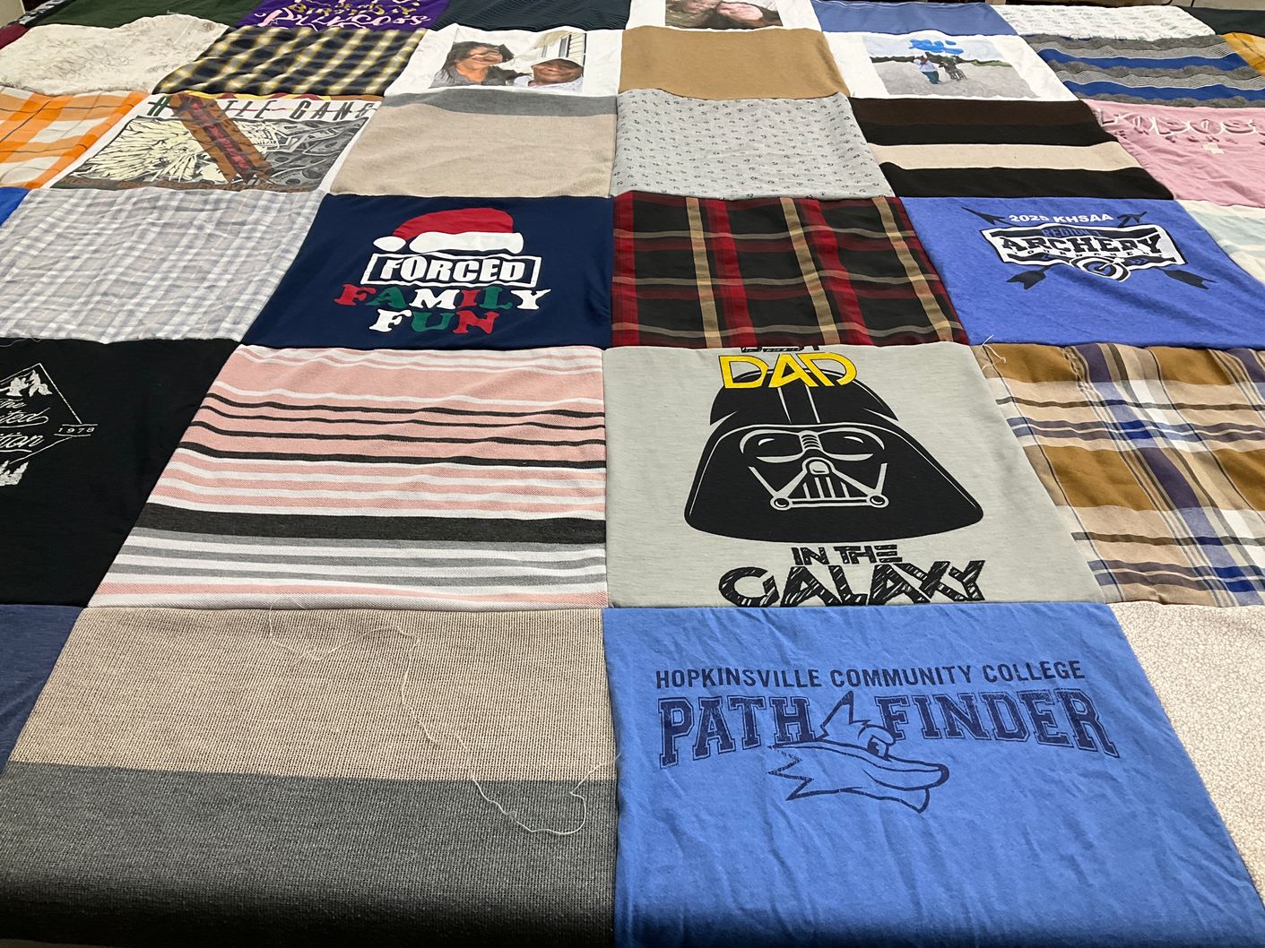 T-shirt quilt from hopkinsville community college by Alessandra from KY