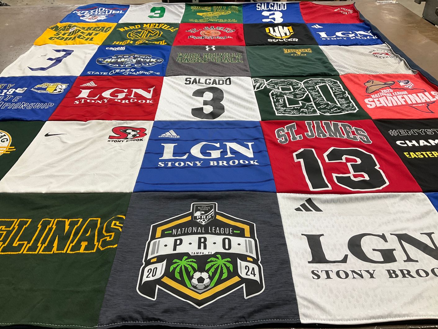 T-shirt quilt from stony brook university by Janine from NY