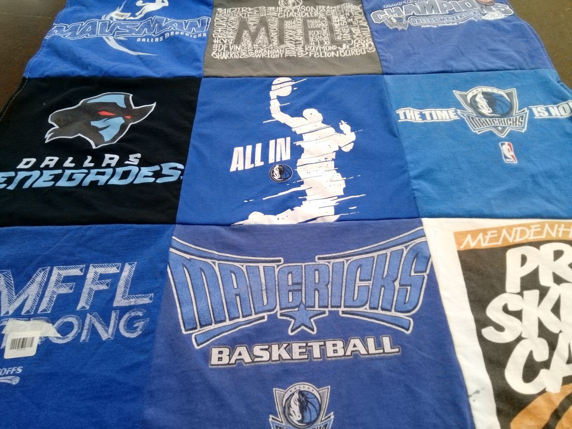 T-shirt quilt featuring dallas mavericks, dallas renegades by Curlee from TX