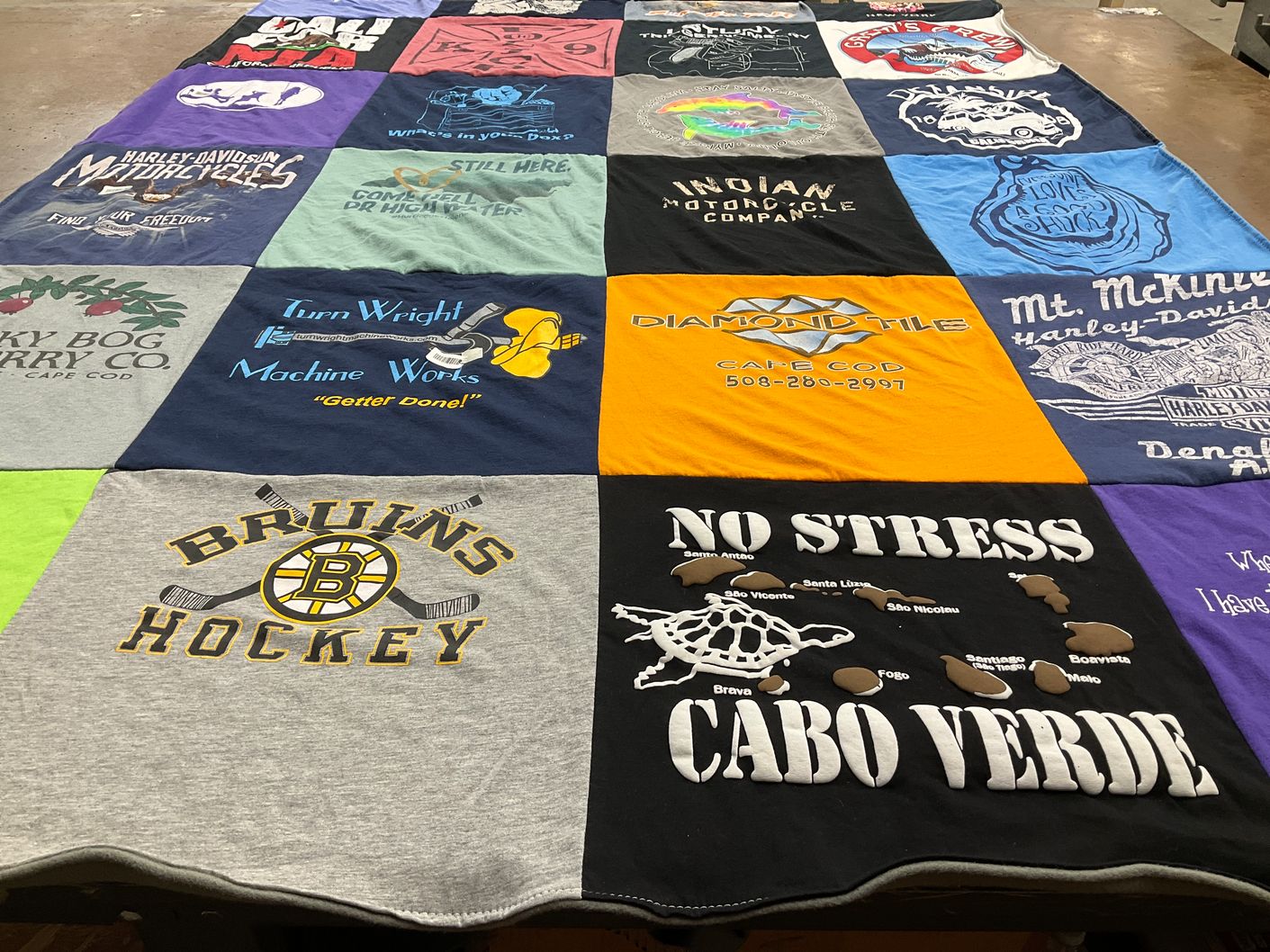T-shirt quilt featuring bruin hockey by Lisa from MA