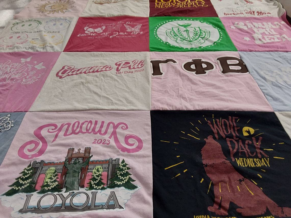 T-shirt quilt from loyola university by Anna from LA