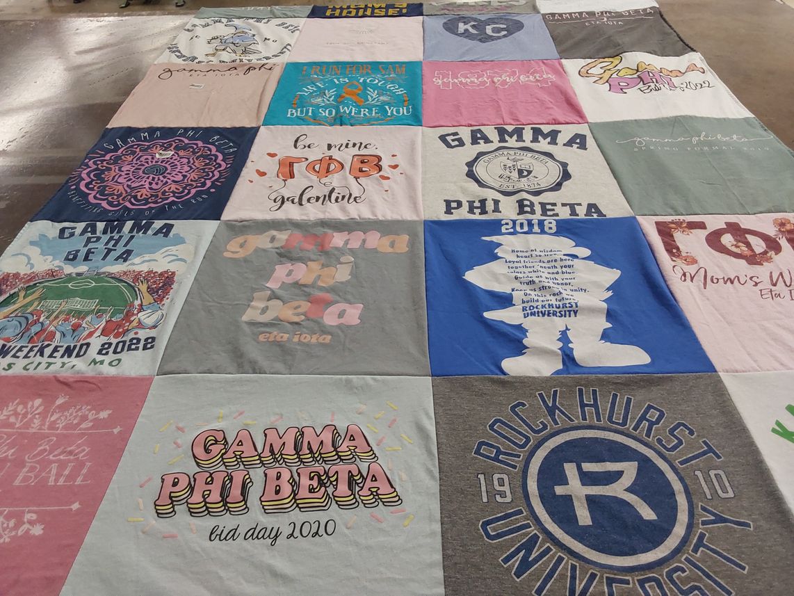 T-shirt quilt from rockhurst university by Emilie from MO