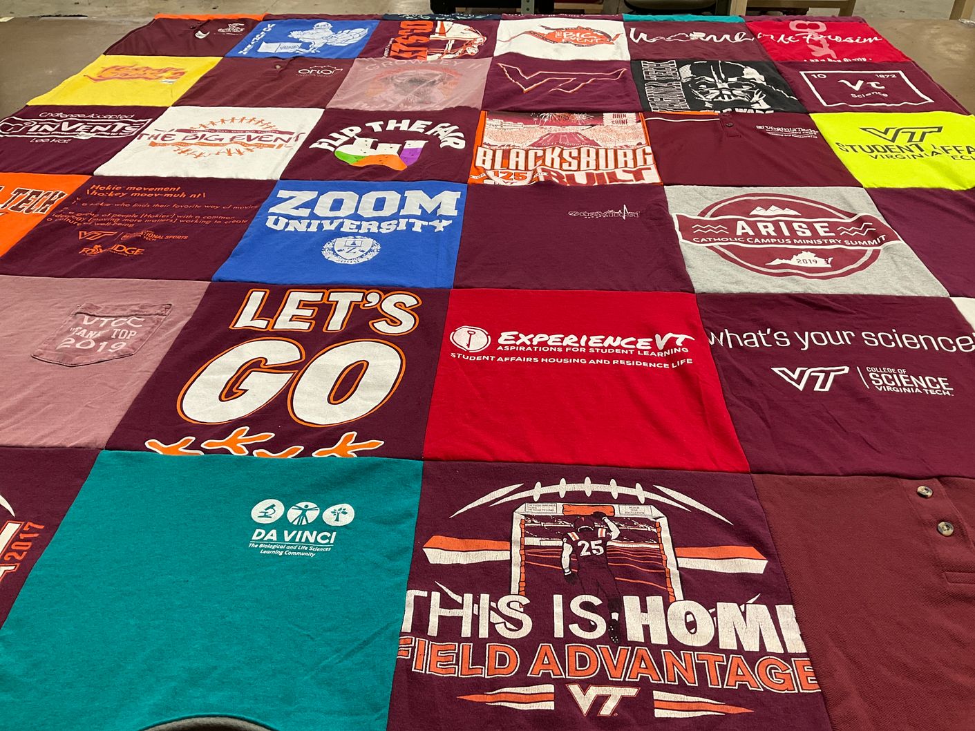T-shirt quilt from virginia tech by Tyler from NC