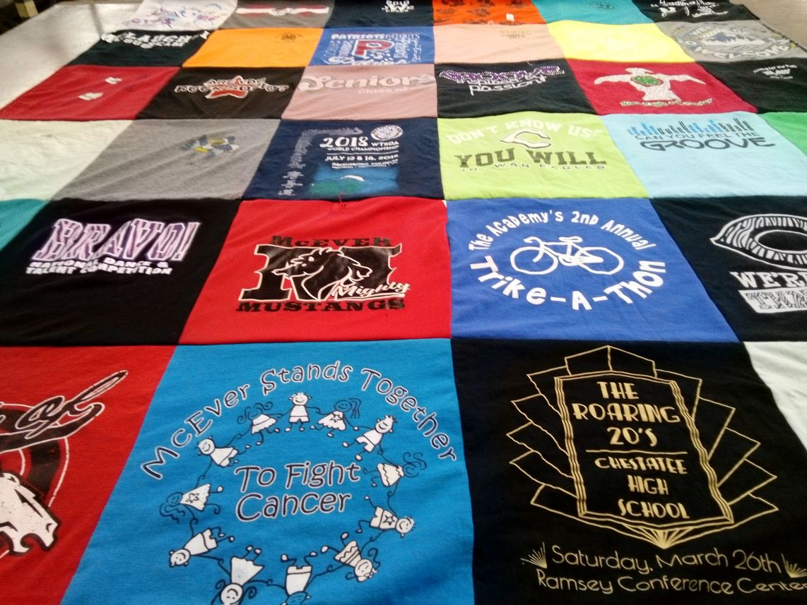 T-shirt quilt from mcgever high school by Dawn from GA