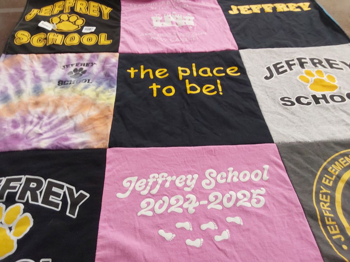 T-shirt quilt from jeffrey school by Kathryn from CT