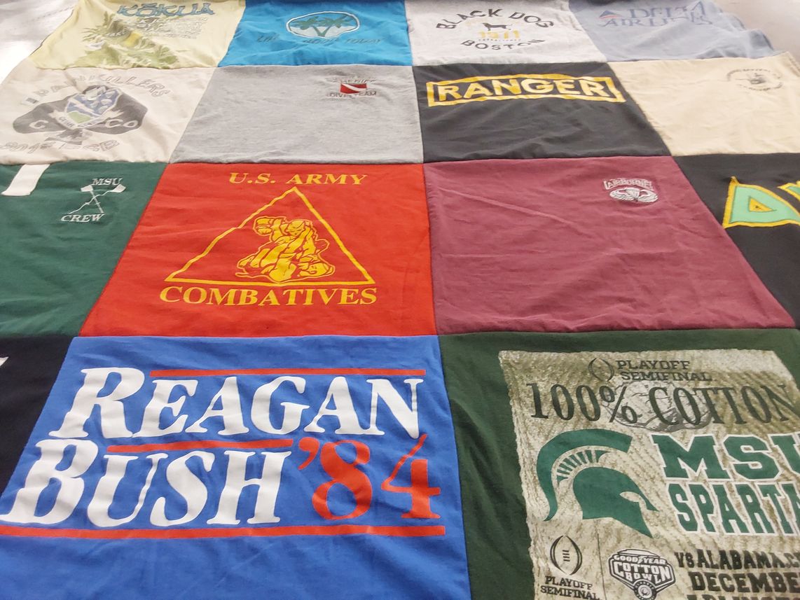 T-shirt quilt from michigan state university by Jared from VA