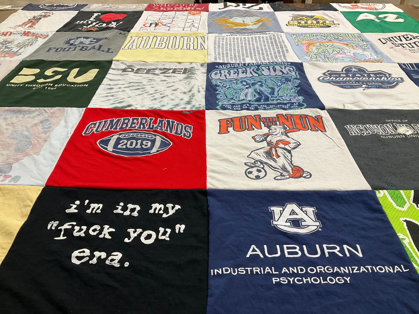 T-shirt quilt featuring auburn university football by Alexxia from AL