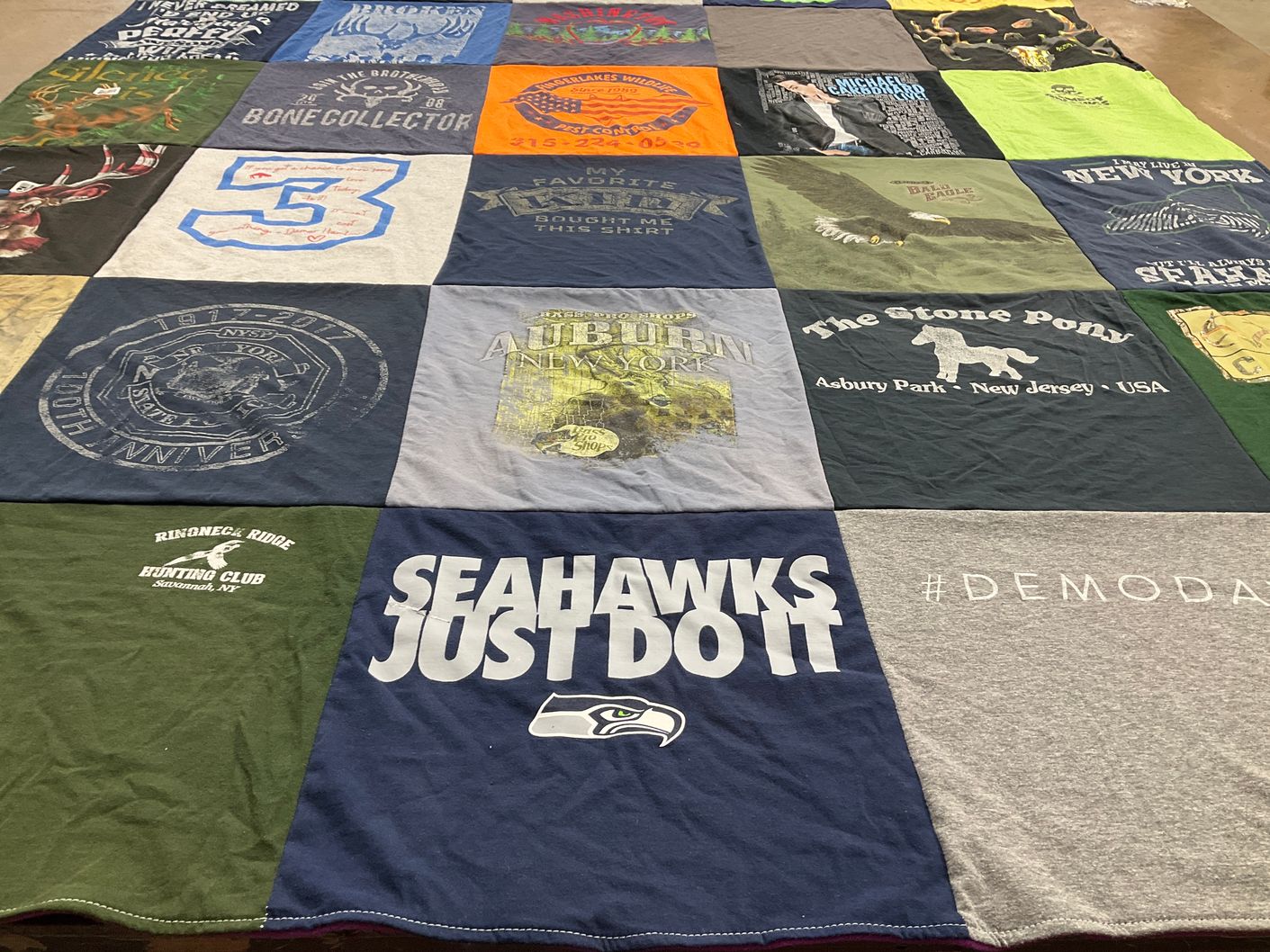 T-shirt quilt featuring seattle seahawks by Judith from NY