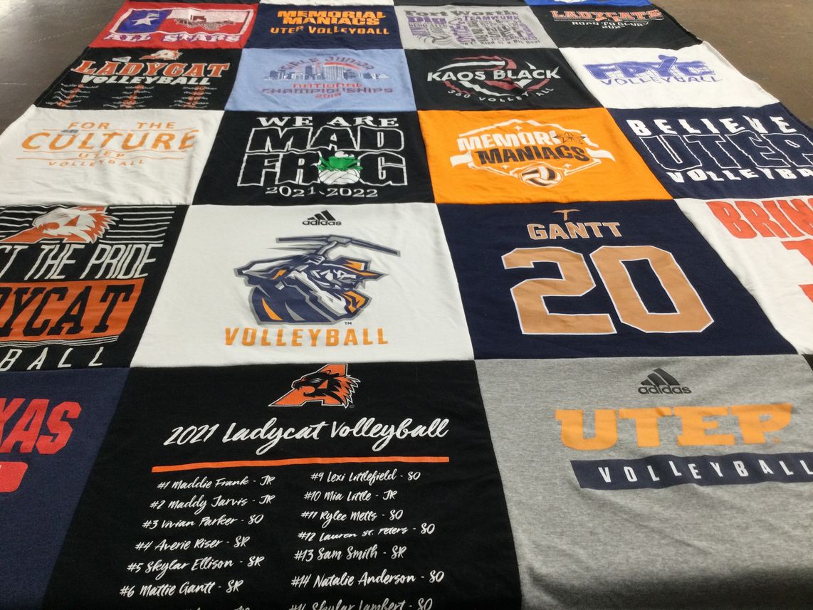T-shirt quilt featuring university of texas at el paso volleyball by Erica from TX