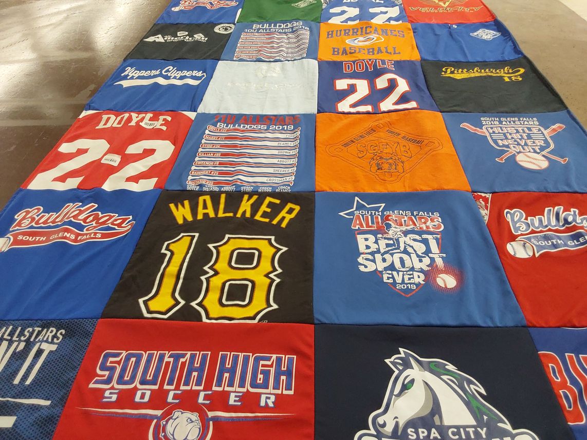 T-shirt quilt from south glens falls high school by Nicole from NY