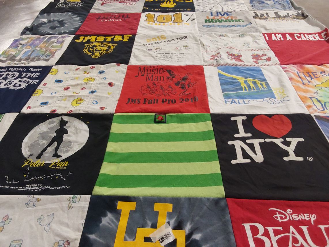 T-shirt quilt from the university of new york by Courtney from OH