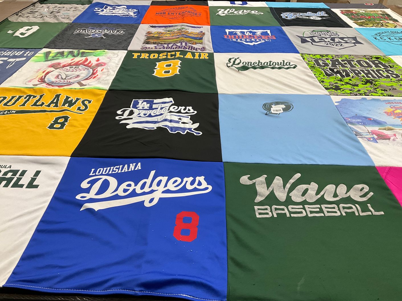 T-shirt quilt featuring louisiana dodgers, outlaws by Melissa from LA