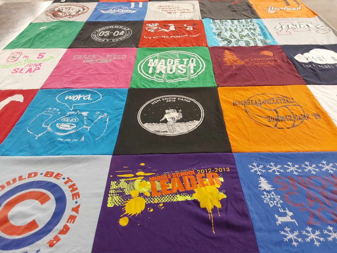 T-shirt quilt featuring moorhead volleyball by Franny from WI