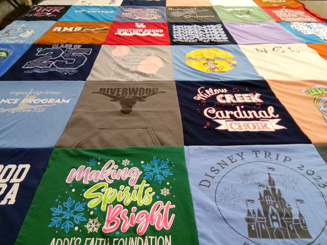 T-shirt quilt from kingwood high school, riverwood high school by Nicola from TX