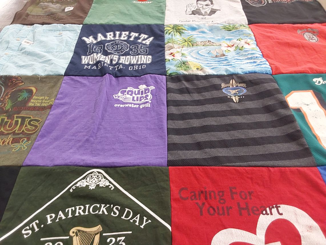 T-shirt quilt from marietta college by Janet from NE