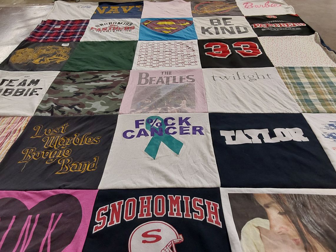 T-shirt quilt featuring snohomish panthers by Jessica from WA