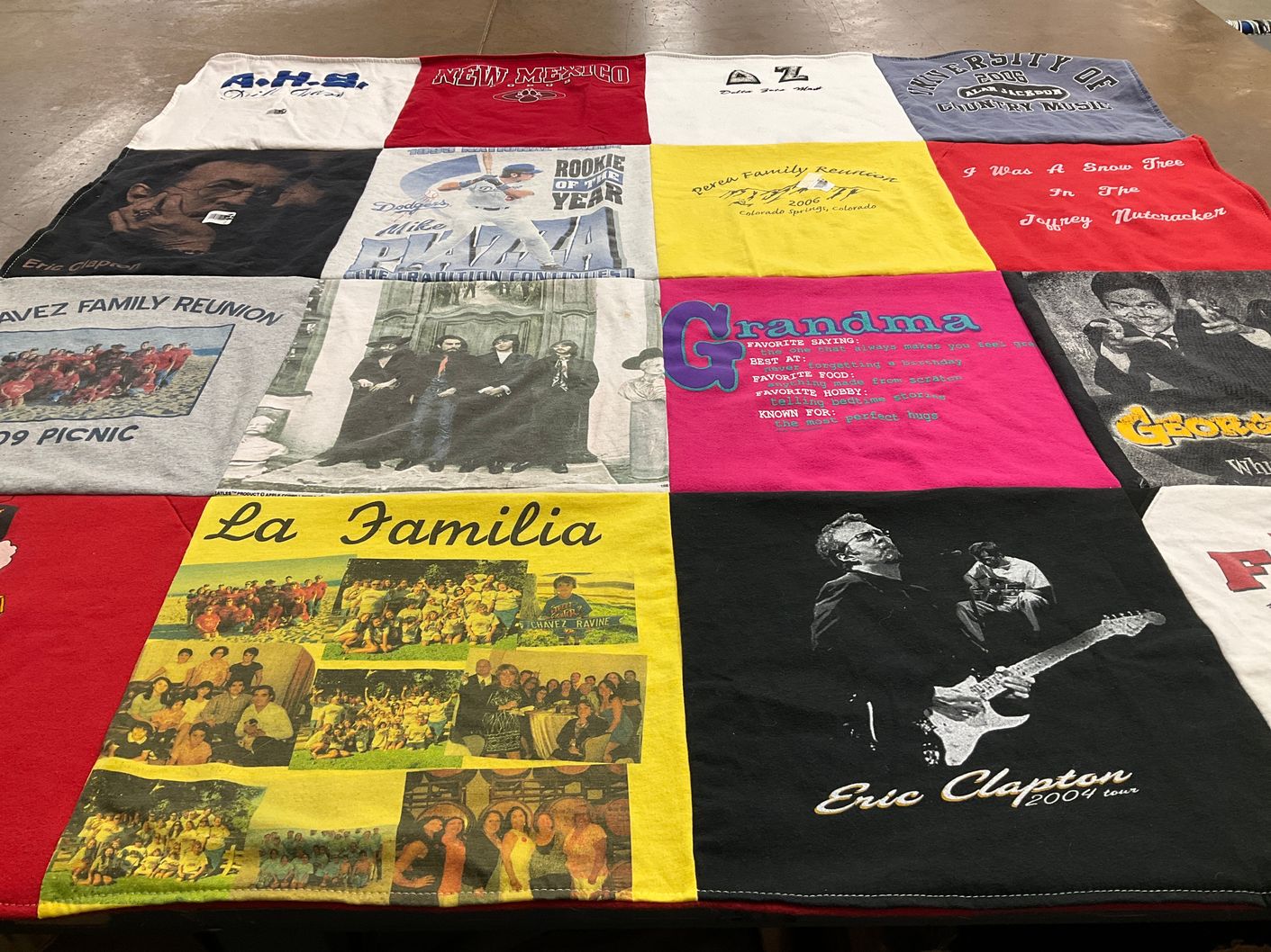 T-shirt quilt from university of new mexico by Joanna from CA