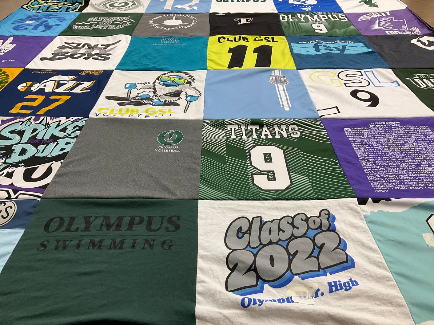 T-shirt quilt featuring titans by Renee from UT