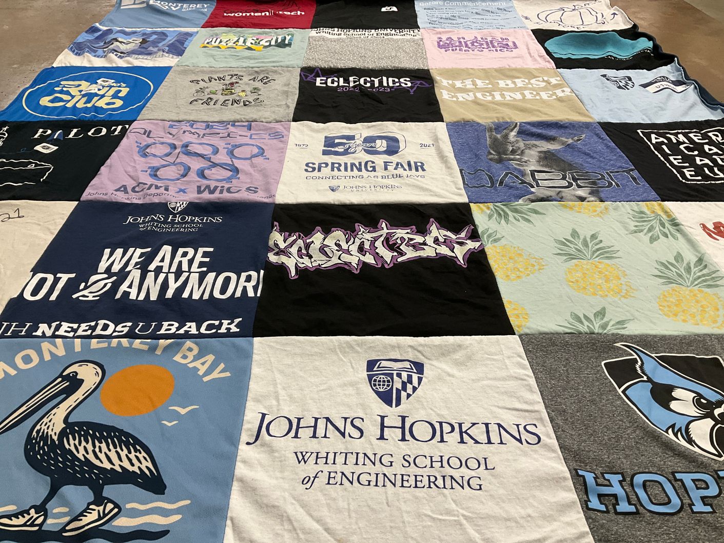 T-shirt quilt featuring johns hopkins university by Ujvala from CA