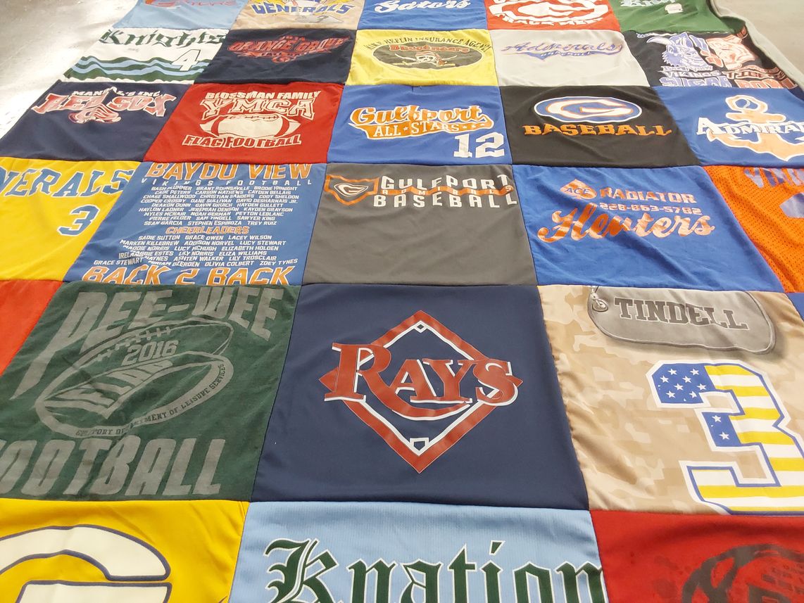 T-shirt quilt featuring gulfport baseball by Claire from MS