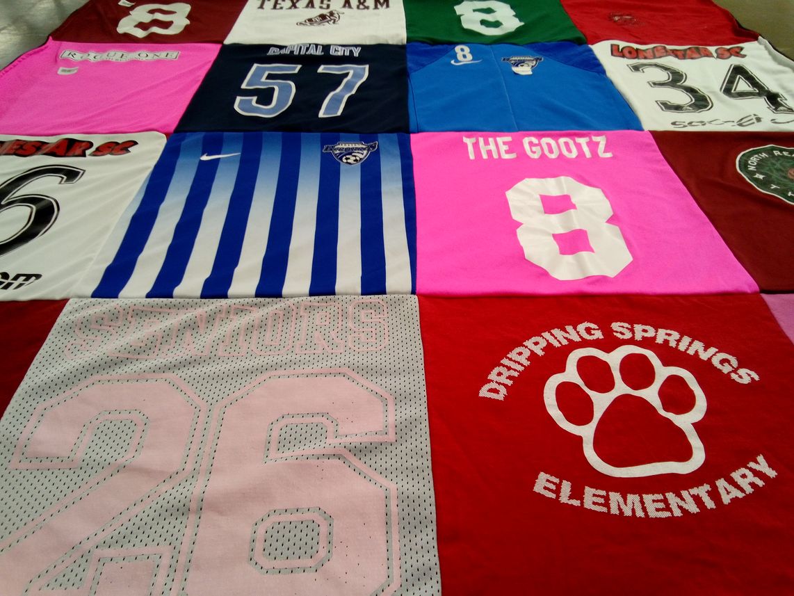 T-shirt quilt from dripping springs elementary by Marybeth from TX
