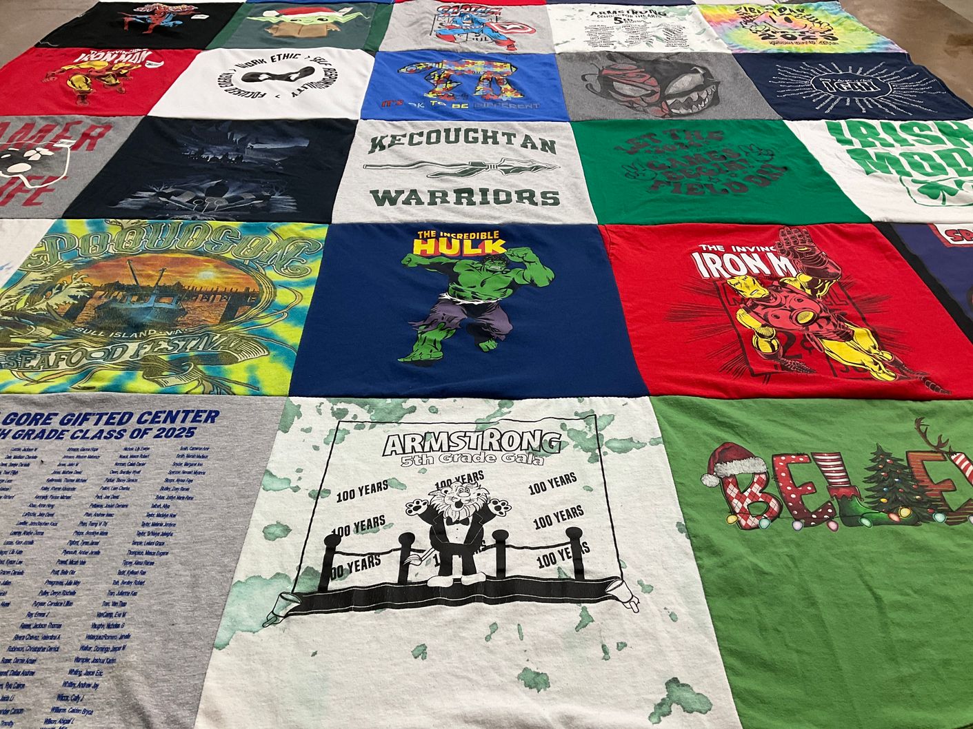 T-shirt quilt featuring kecoughtan warriors by Kellee from VA