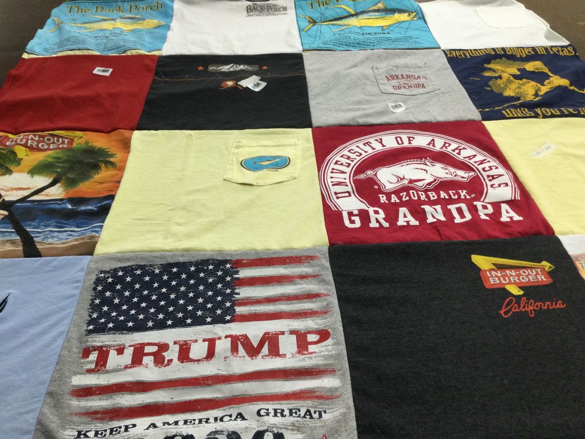 T-shirt quilt from university of arkansas by Linda from AR
