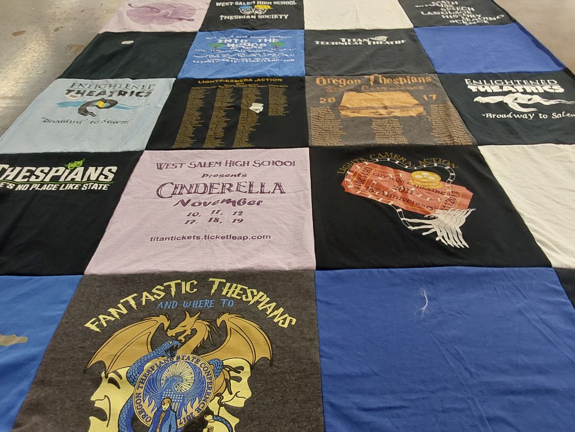 T-shirt quilt from west salem high school by Alice from OR
