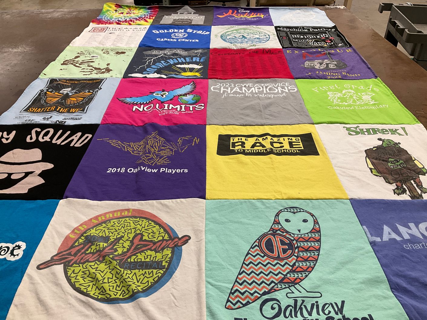 T-shirt quilt from oakview elementary school by Michelle from SC