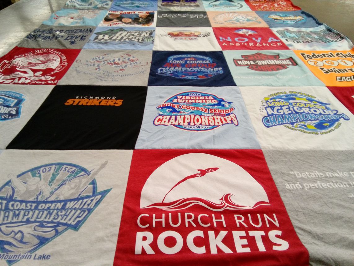 T-shirt quilt featuring richmond strikers, church run rockets by Jen from VA