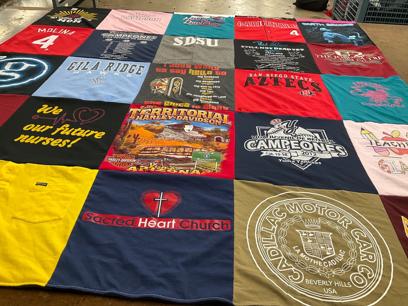 T-shirt quilt featuring yuma yankees, gila ridge hawks by MARY from CA