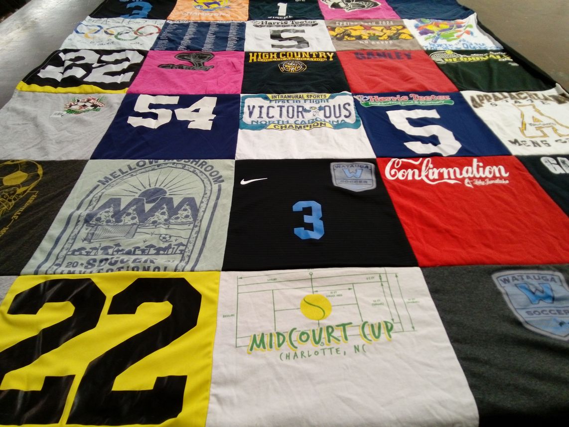 T-shirt quilt featuring watauga soccer by Eve from NC