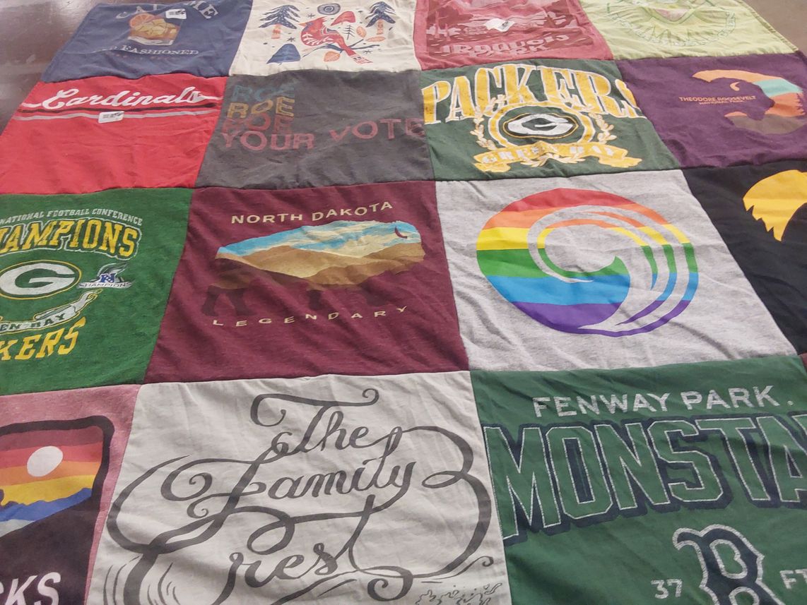 T-shirt quilt featuring green bay packers by Claudia from NY