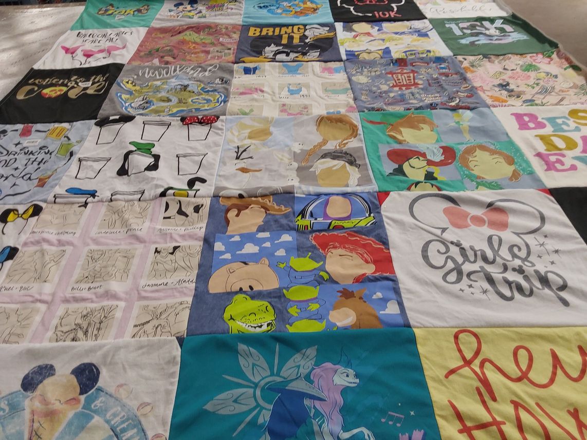 T-shirt quilt with travel, friendship themes by Jennifer from TN