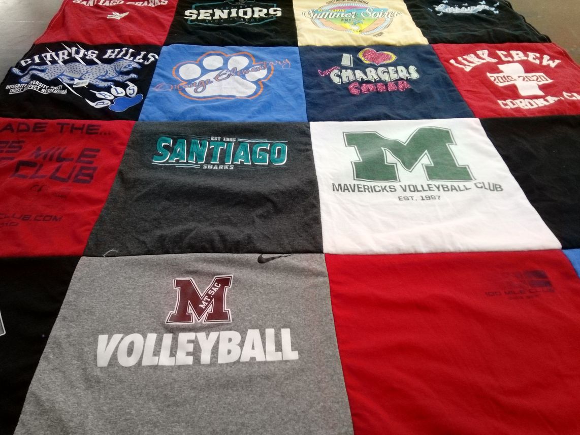 T-shirt quilt from santiago high school, citrus hills high school by JOANN from CA