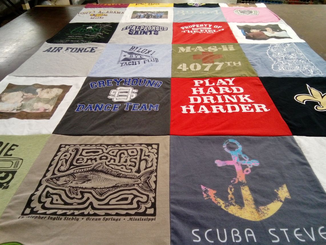 T-shirt quilt featuring new orleans saints by Sharon from MS
